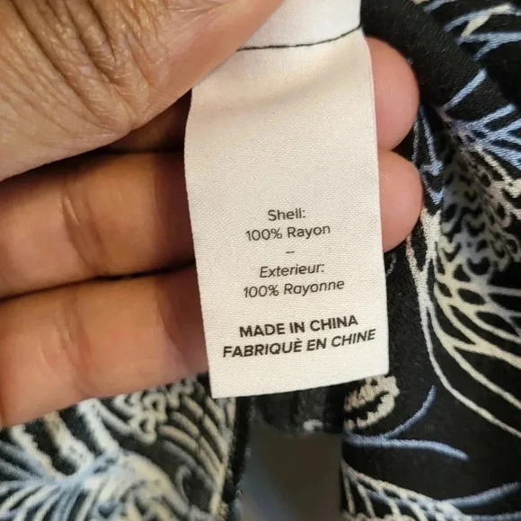 Cinq a Sept Botanical Floral Print Semi Sheer Balloon Sleeve Blouse(L) - Picture 11 of 12